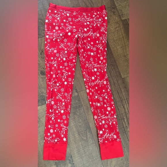 Victoria’s Secret 2 two piece snowflake winter red white pajamas Sz Large - Picture 6 of 10